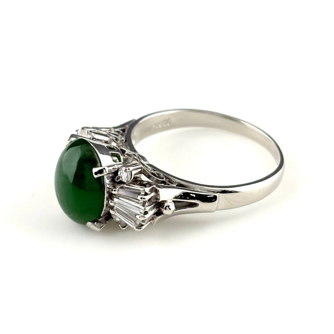 JADE DESIGN PLATINUM RING MELEE DIAMOND RING PT900: jade design Platinum ring melee diamond Ring Pt900 Brand: Unbranded Type/Style: Ring Material: Pt900, Color: Silver Size: US 6 Accessories: None Accessories Notice: When purchasing pre-own