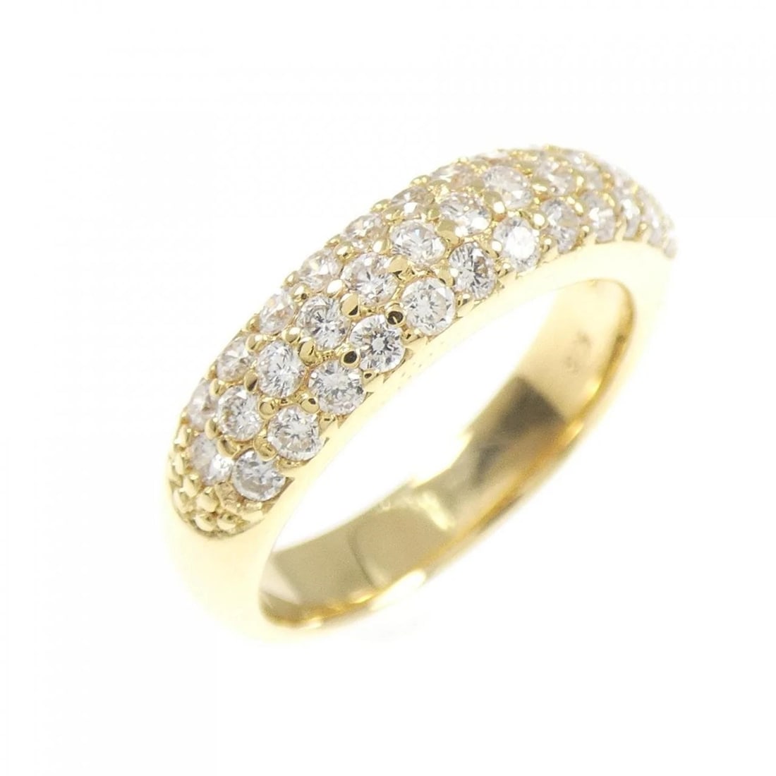 18K YELLOW GOLD PAVE DIAMOND PINKY RING: 18K Yellow Gold Pave Diamond Pinky Ring Brand: Unbranded Type/Style: Diamond Ring Material: K18 yellow gold, Color: yellow gold Size: US 2 Accessories: None Accessories Notice: When purchasing