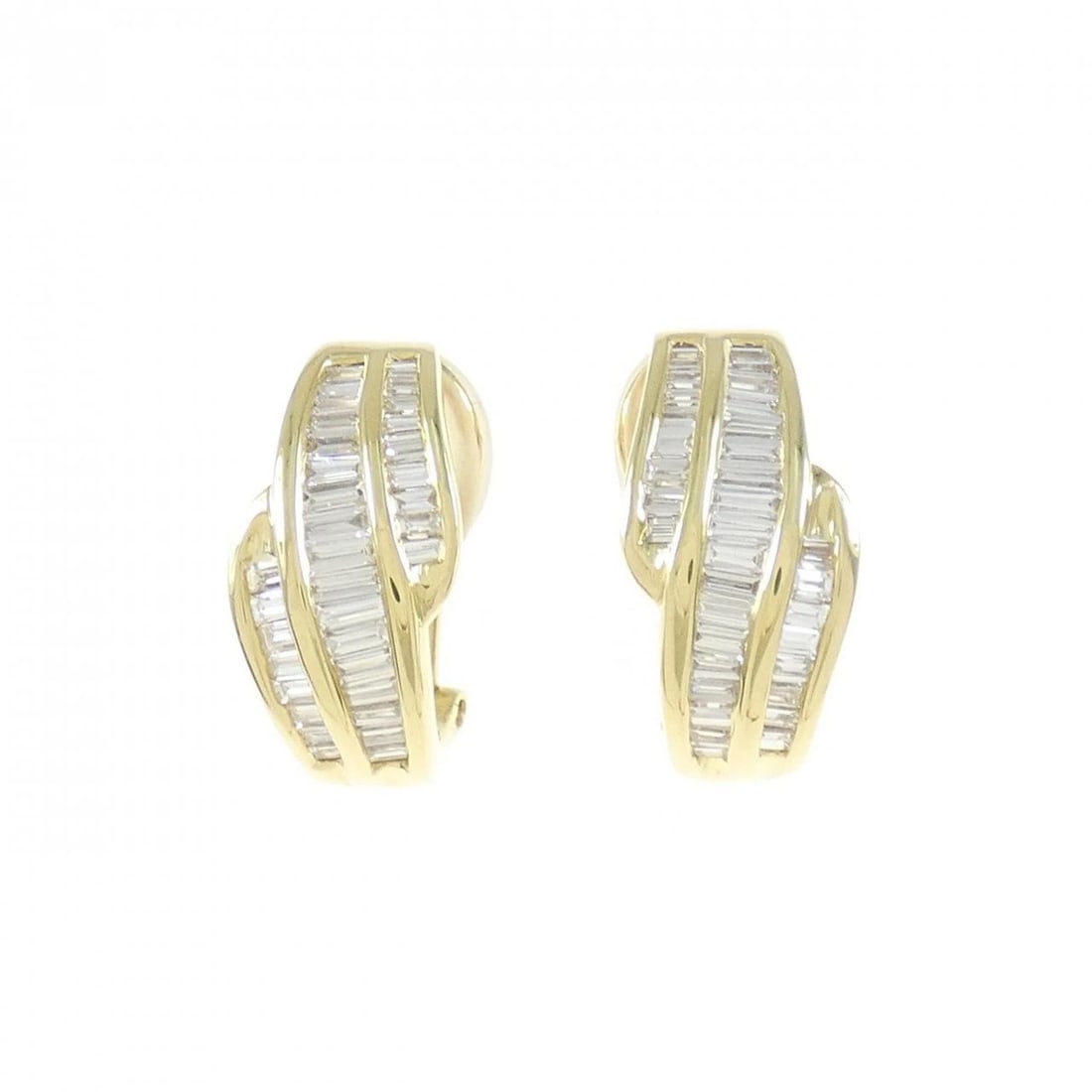 K18YG DIAMOND PIERCE: K18YG Diamond Pierce Brand: Unbranded Type/Style: Diamond Pierce/Earring Material: 18K Yellow Gold, Main Stone Natural Color: Yellow gold Size: Actual Size Approx. height x width: 18.6mm x 9.3mm