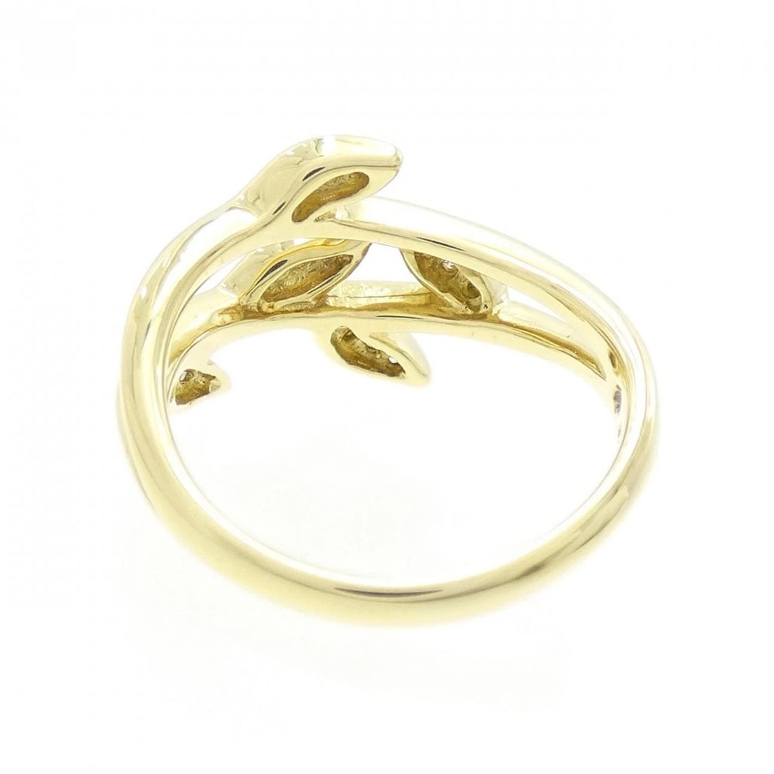 K18YG LEAF DIAMOND RING - 2