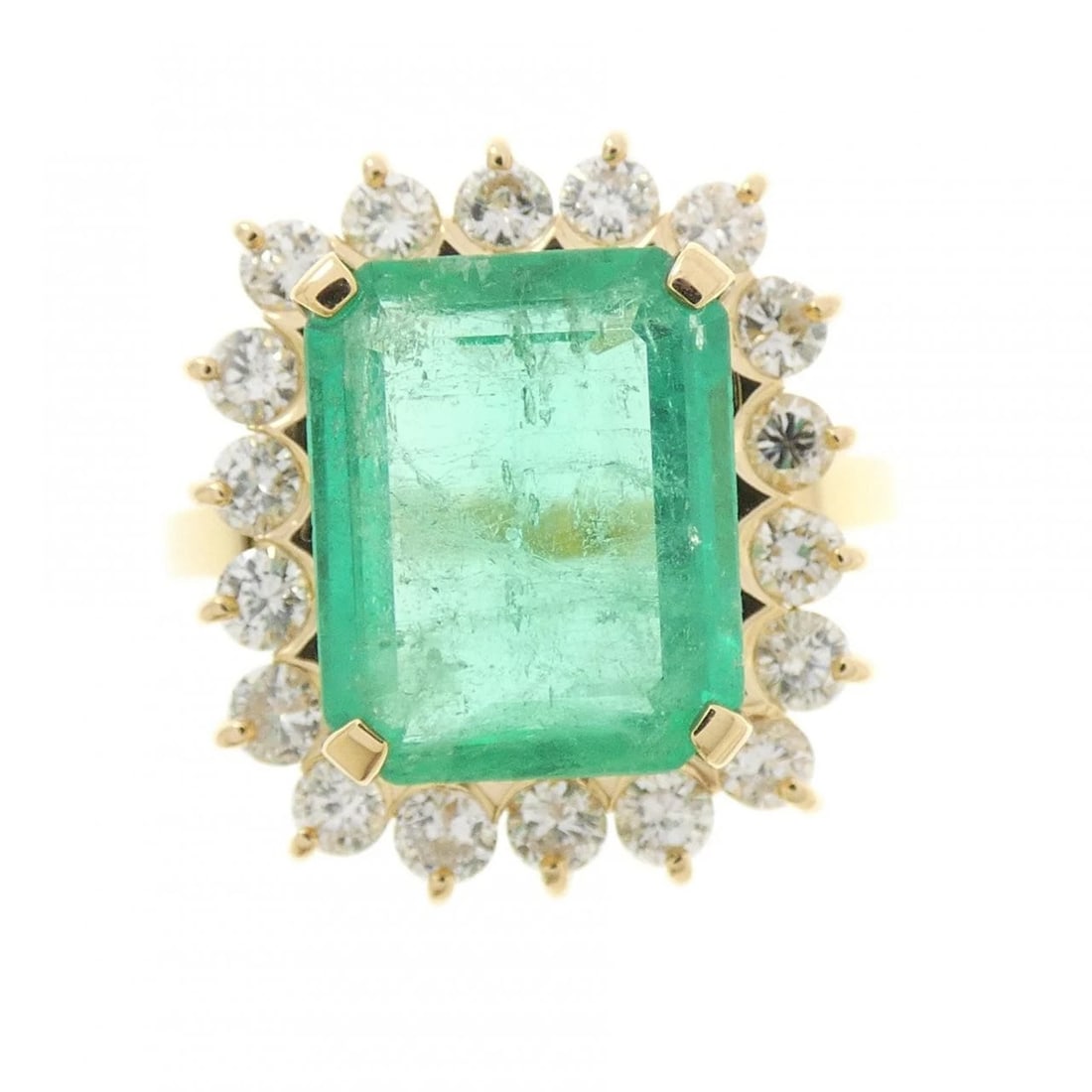 K18YG EMERALD RING - 2