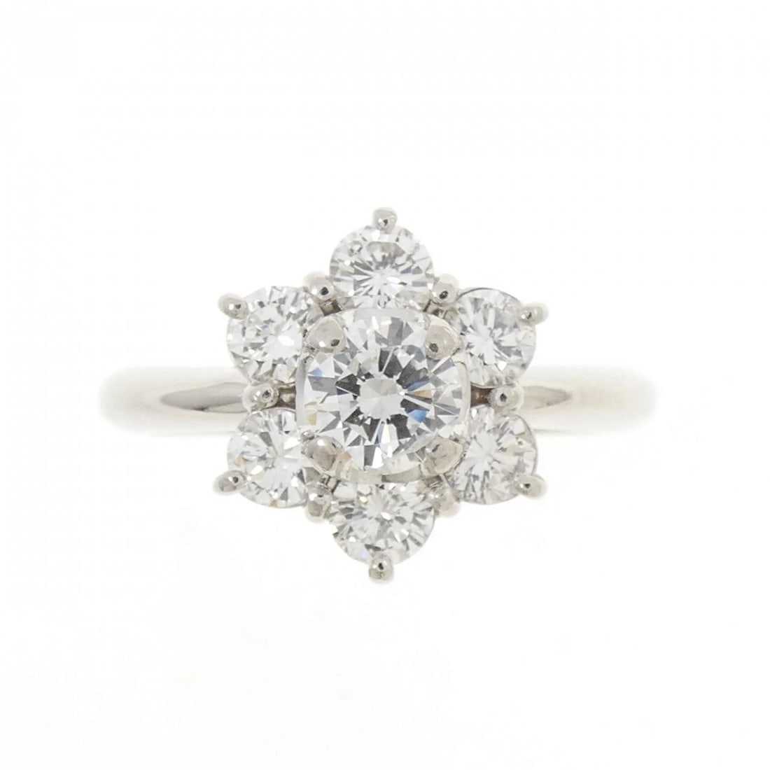 PT900 FLOWER DIAMOND RING - 2
