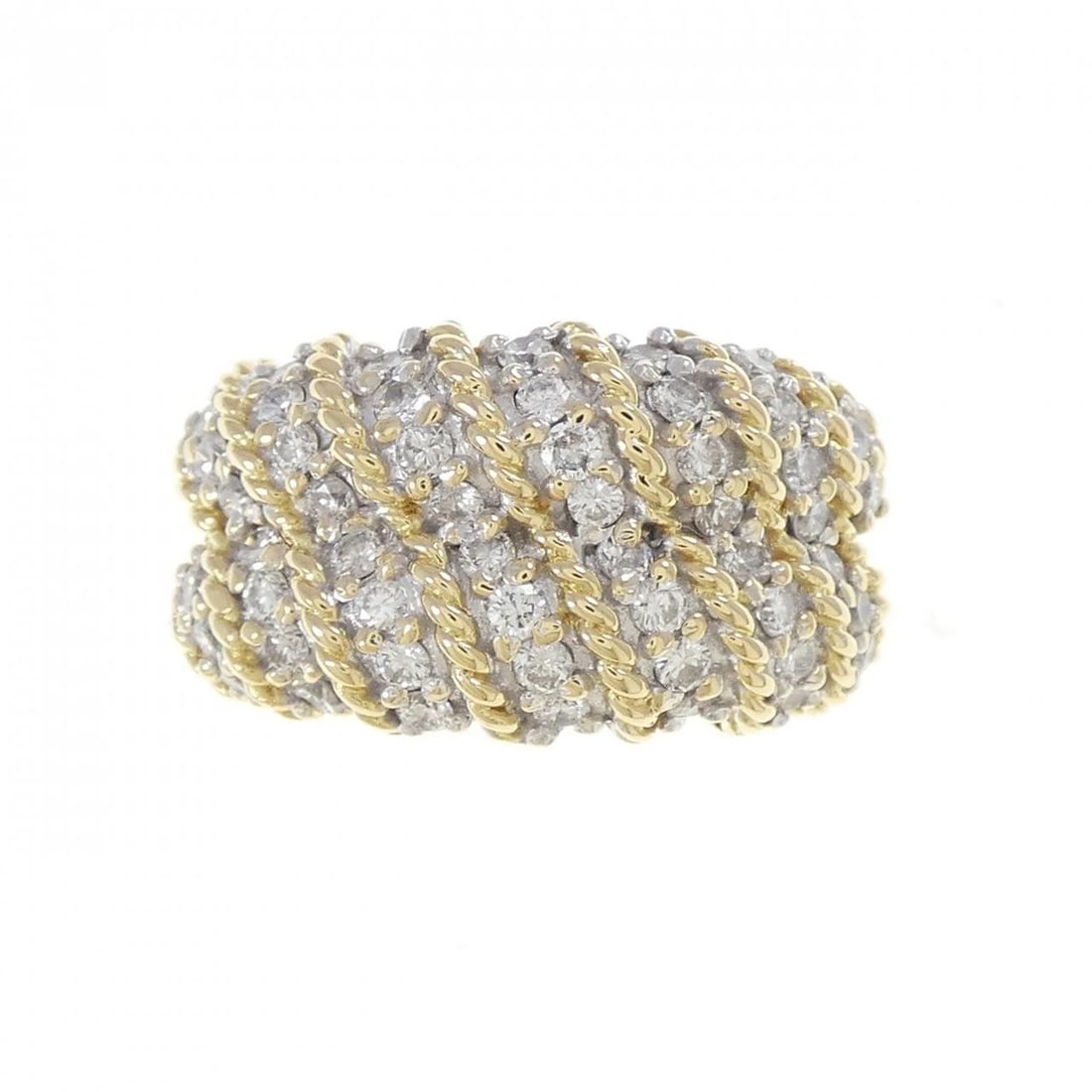 K18YG/K18WG DIAMOND RING: K18YG/K18WG Diamond Ring Brand: Unbranded Type/Style: Diamond Ring Material: K18YG/K18WG, Main Stone Natural Color: YG,WG Size: US 6 1/2 Accessories: None Accessories Notice: When purchasi