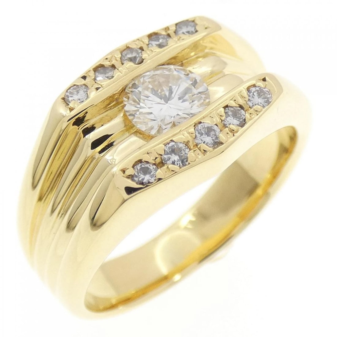 K18YG DIAMOND RING: K18YG Diamond Ring Brand: Unbranded Type/Style: Diamond Ring Material: K18YG, Main Stone Natural Color: Yellow gold Size: US 8 1/2 Accessories: None Accessories Notice: When purchasing pre