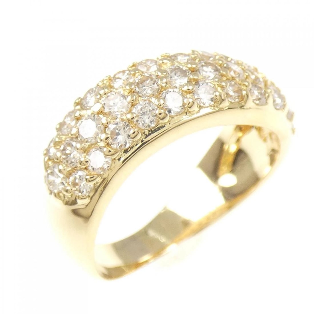 K18YG PAVE DIAMOND RING: K18YG Pave Diamond Ring Brand: Unbranded Type/Style: Diamond Ring Material: K18YG, Main Stone Natural Color: Yellow Gold Size: US 6 1/4 Accessories: None Accessories Notice: When purchasing pre-owned
