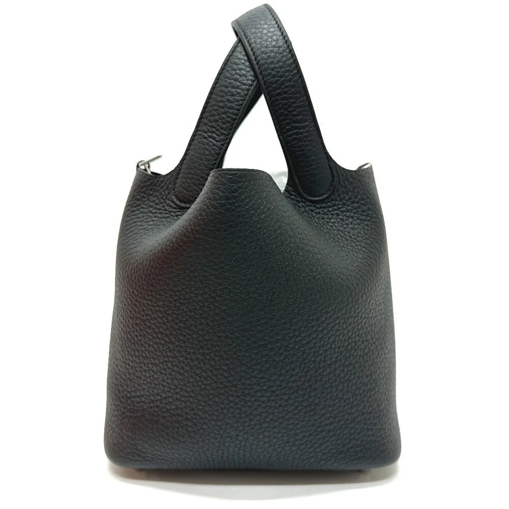 HERMES PICOTIN LOCK PM BAG HAND BAG: HERMES Picotin Lock PM Bag Hand Bag Brand: HERMES Type/Style: Hand Bag Material: Taurillon Clece Color: Black Size: W7.5?H7.1?D5.1inch / W19cm?H18cm?D13cm Handle: 11.8inch / 30cm Accessories: None