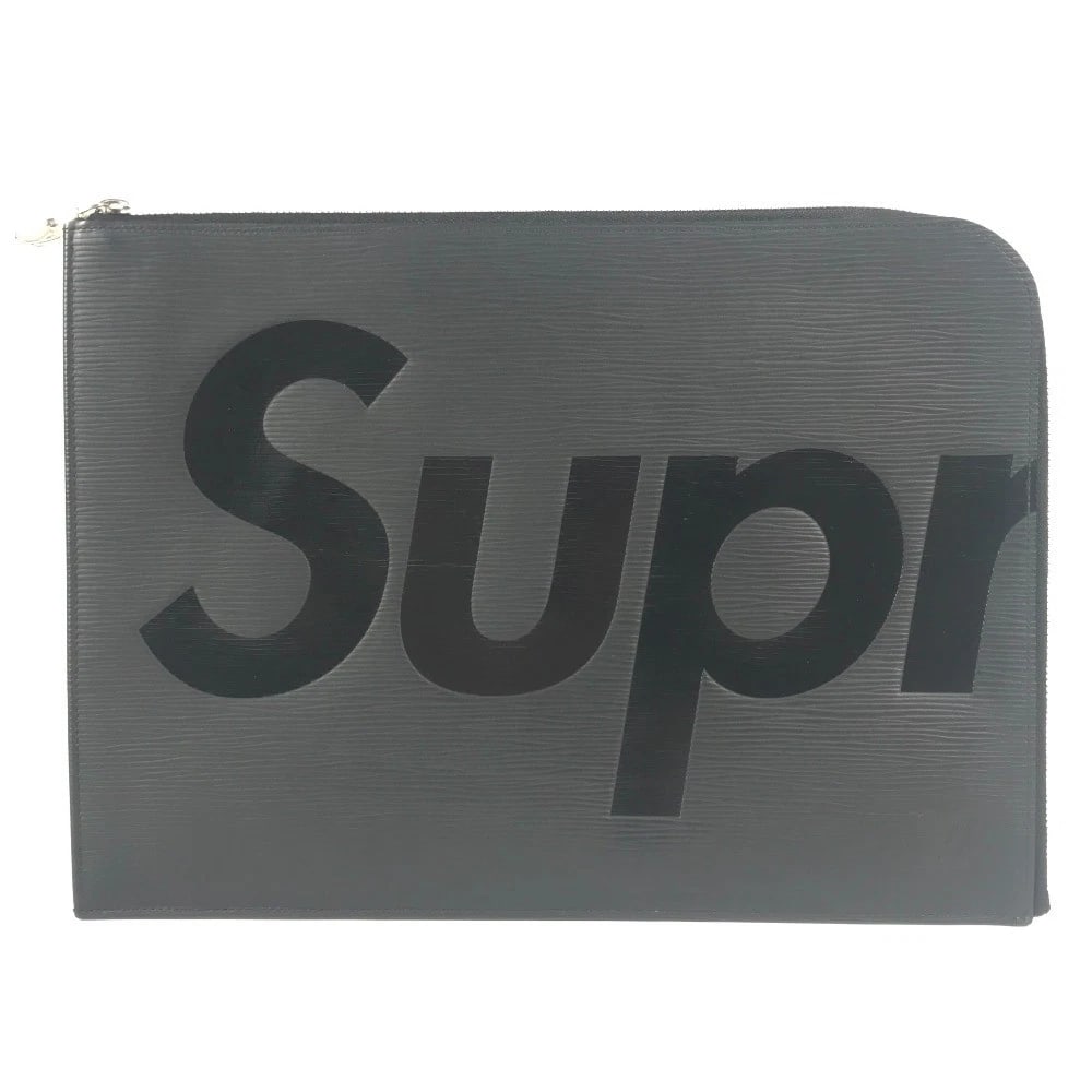 LOUIS VUITTON EPI SUPREME GM POUCH CLUTCH BAG: LOUIS VUITTON Epi Supreme GM pouch Clutch bag Brand: LOUIS VUITTON Type/Style: Clutch bag Material: Epi Leather Color: Noir / Black Size: W13.2?H9.4inch / W33.5cm?H24cm Accessories: None Accessories