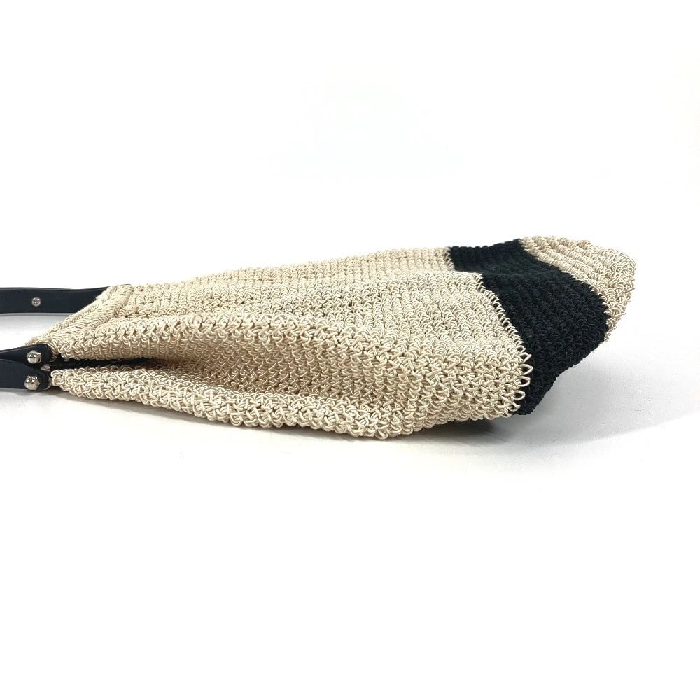 CHANEL LOGO MESH PLASTIC HANDLE BAG HAND BAG: CHANEL Logo mesh Plastic handle bag Hand Bag Brand: CHANEL Type/Style: Hand Bag Material: Canvas Color: Beige / Black Size: W6.1?H10.6?D6.1inch / W15.5cm?H27cm?D15.5cm Accessories: None Ac