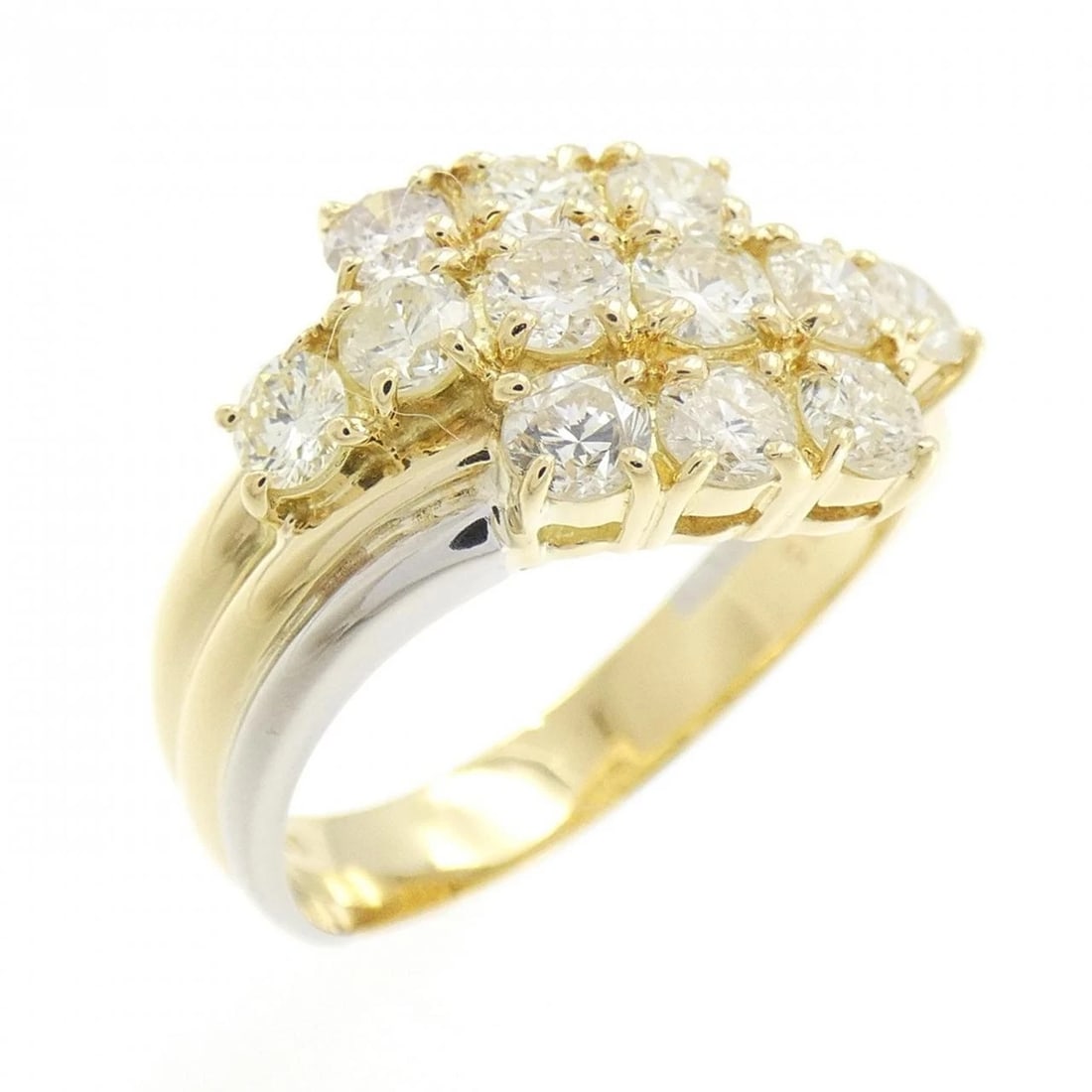 K18YG/PT850 DIAMOND RING: K18YG/PT850 Diamond Ring Brand: Unbranded Type/Style: Diamond ring Material: K18YG/PT850, Color: YG,Silver Size: US 5 3/4 Accessories: None Accessories Notice: When purchasing pre-owned goods, please
