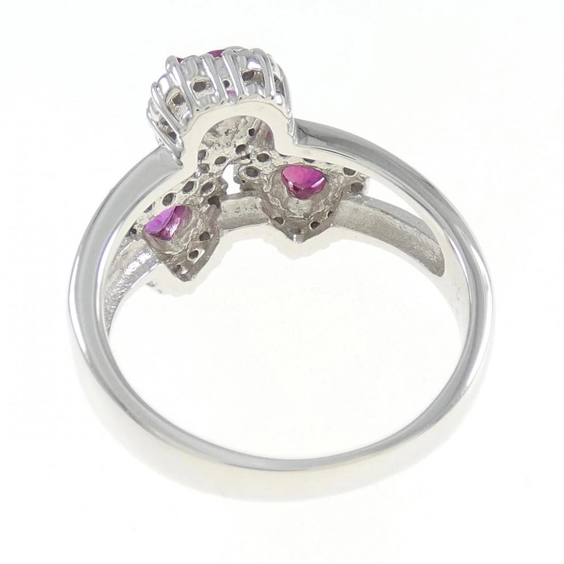 K18WG HEART RUBY RING - 3