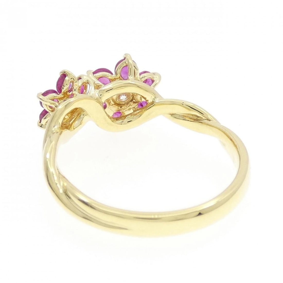 K18YG FLOWER RUBY RING - 3