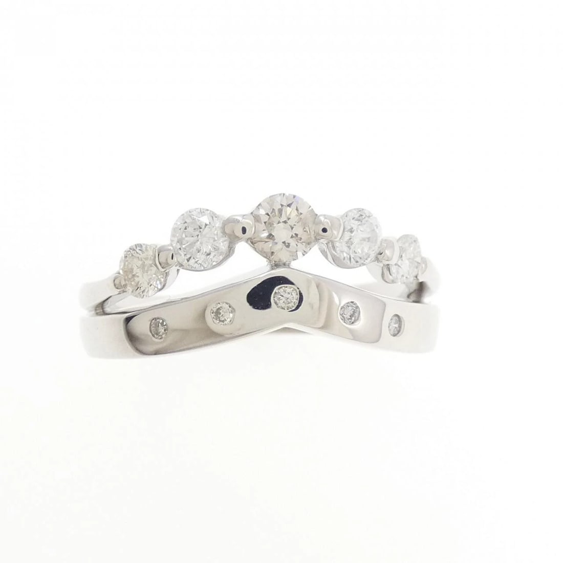 K18WG DIAMOND RING - 2