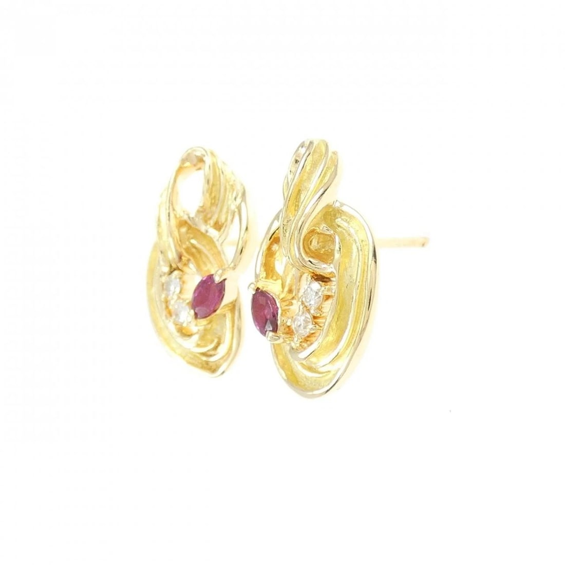 18K YELLOW GOLD RUBY PIERCE - 2