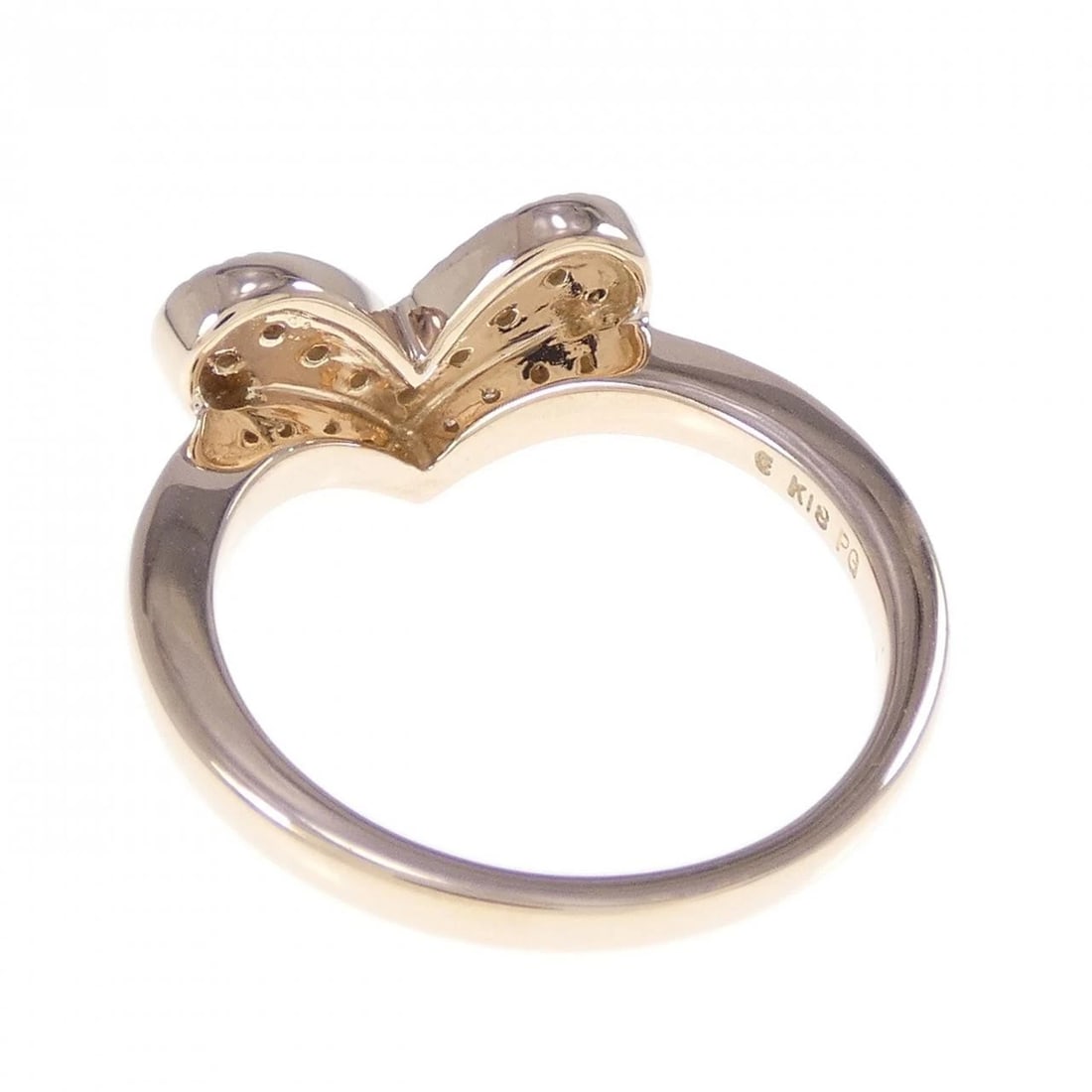 K18PG HEART DIAMOND RING - 2