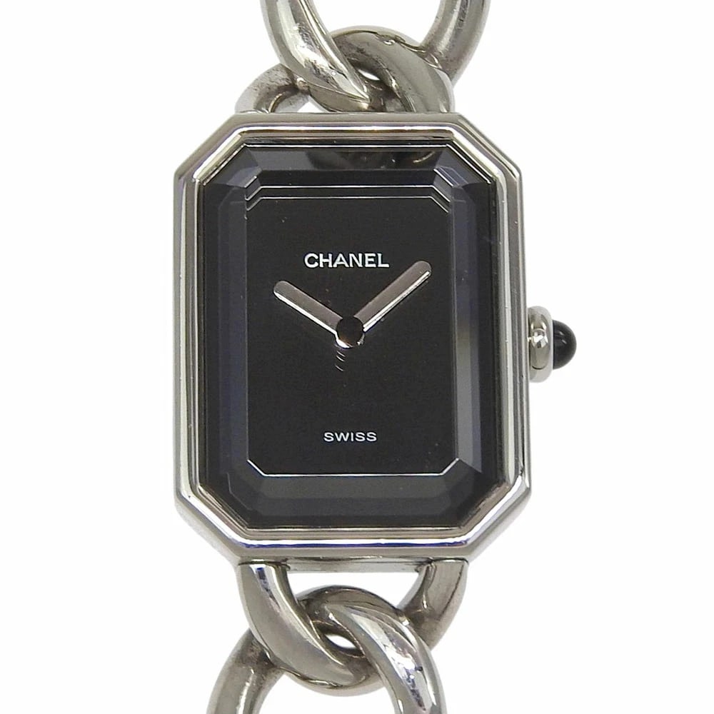 CHANEL PREMIERE L WRIST WATCH: CHANEL Premiere L Wrist Watch Brand: CHANEL Type/Style: Wristwatch Material: stainless steel Color: Dial Color black Size: Case: Approximately H40mm x W20mm (including lugs, excluding crown) Arm circu