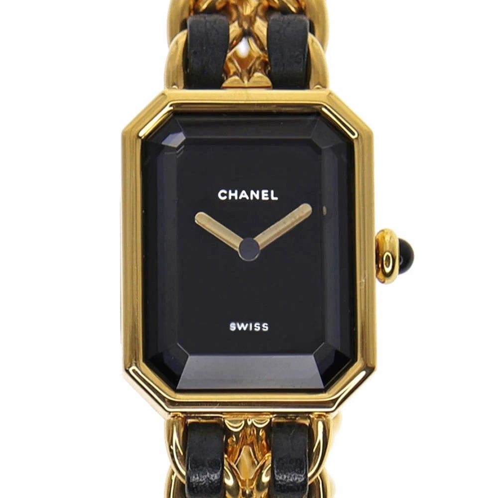 CHANEL PREMIERE GP WRIST WATCH: CHANEL Premiere GP Wrist Watch Brand: CHANEL Type/Style: Wristwatch Material: Case: GP (plated) Color: Dial Color black Size: Case size: Height 25.0mm Width 20.0mm Arm circumference: Maximum approxima