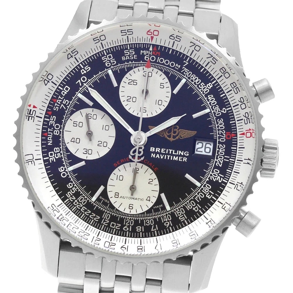 BREITLING WATCH NAVITIMER FIGHTERS DATE CHRONOGRAPH WATCH: Breitling Watch Navitimer Fighters Date Chronograph Watch Brand: BREITLING Type/Style: Wristwatch Material: SS Color: BLACK Size: Case size: 42mm Wrist size: Approx. 18cm Accessories: None