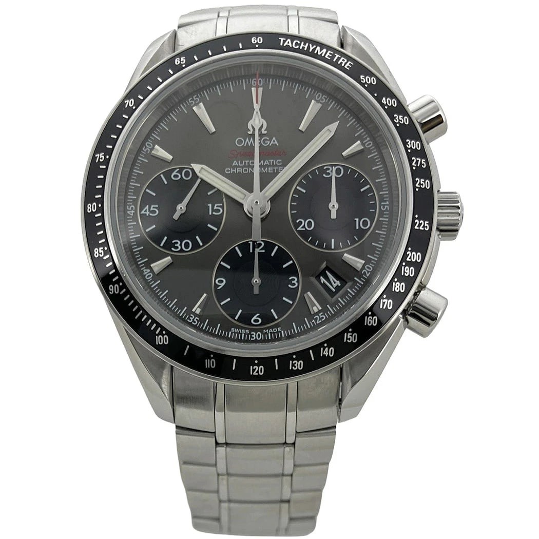 OMEGA SPEEDMASTER WATCH AUTOMATIC SS GRAY DIAL WATCH: Omega Speedmaster Watch Automatic Ss Gray Dial Watch Brand: OMEGA Type/Style: Wristwatch Material: Stainless steel, Sapphire crystal Color: GRAY DIAL Size: Case size: 40mm Wrist size: 19.5cm Acces