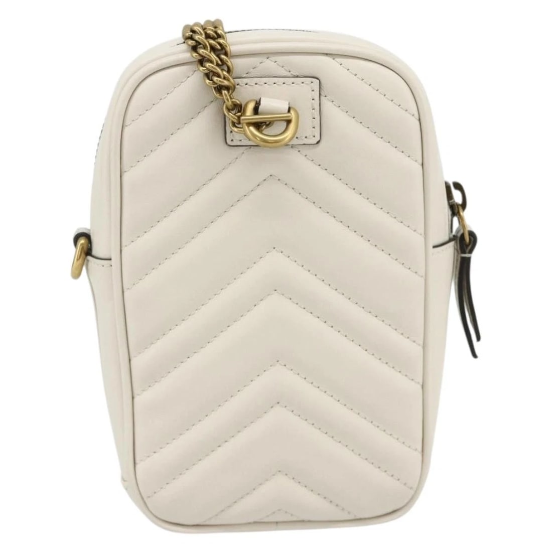 GUI MARMONT CHAIN SHOULDER BAG LEATHER PINK GOLD WHITE: GUI Marmont Chain Shoulder Bag Leather Pink Gold white Brand: GUCCI Type/Style: Shoulder Bag Material: Leather Color: Pink/Gold/white Size: Size(Inch)W3.9 x H6.3 x D2.0inch(Approx) Accessories: No