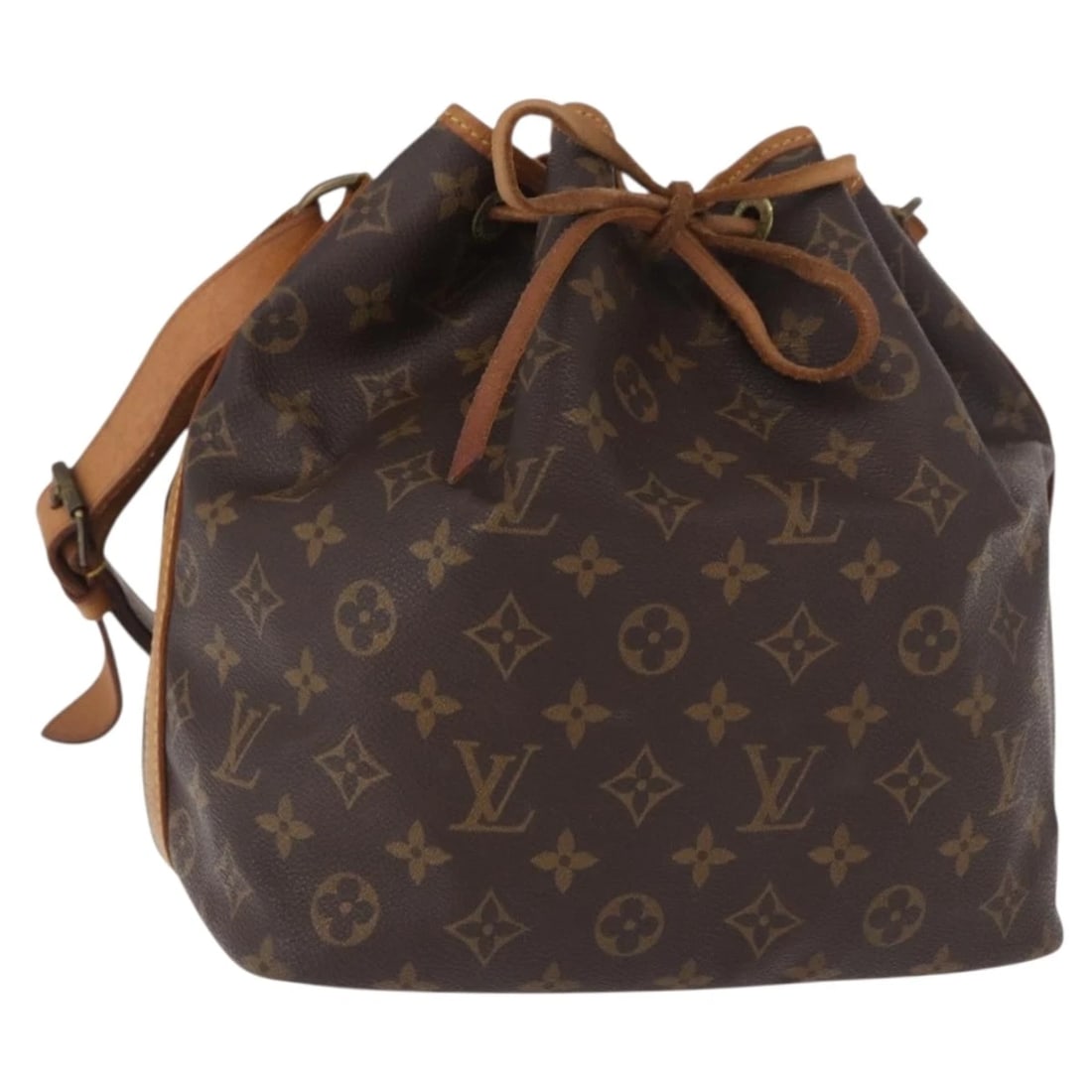 LOUIS VUITTON MONOGRAM PETIT NOE SHOULDER BAG: LOUIS VUITTON Monogram Petit Noe Shoulder Bag Brand: LOUIS VUITTON Type/Style: Shoulder Bag Material: Monogram Canvas Color: Monogram Size: Size(Inch)W9.8 x H9.8 x D7.5inch(Approx) Accessories: No
