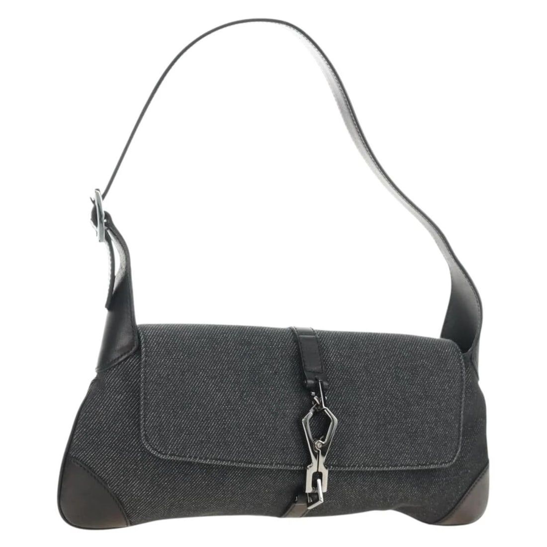 GUI JACKIE SHOULDER BAG DENIM BLACK SILVER (1 of 7)