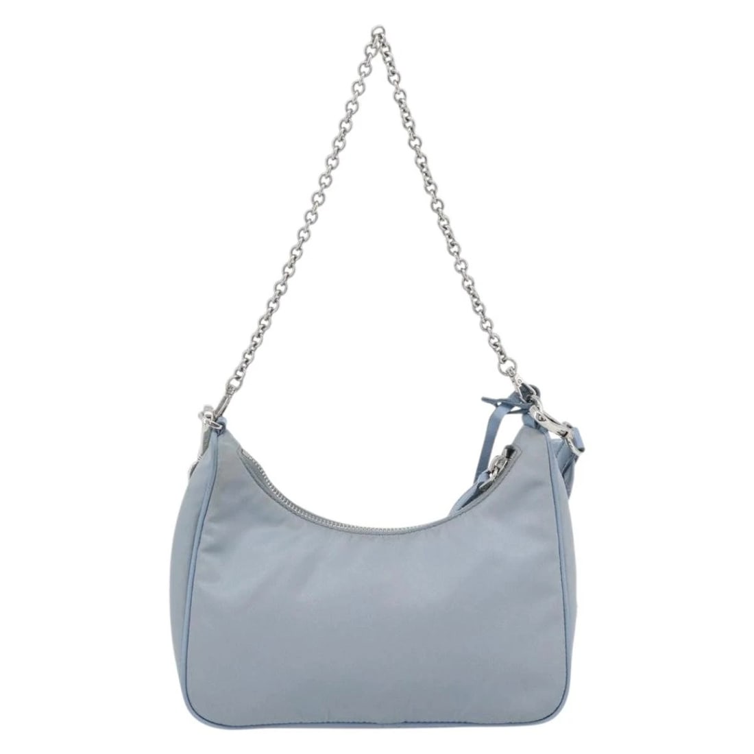 PRADA RE-EDITION SHOULDER BAG NYLON BLUE SILVER: PRADA Re-Edition Shoulder Bag Nylon Blue Silver Brand: PRADA Type/Style: Shoulder Bag Material: Nylon Color: Blue/Silver Size: Size(Inch)W8.3 x H5.1 x D2.4inch(Approx) Accessories: None Ac