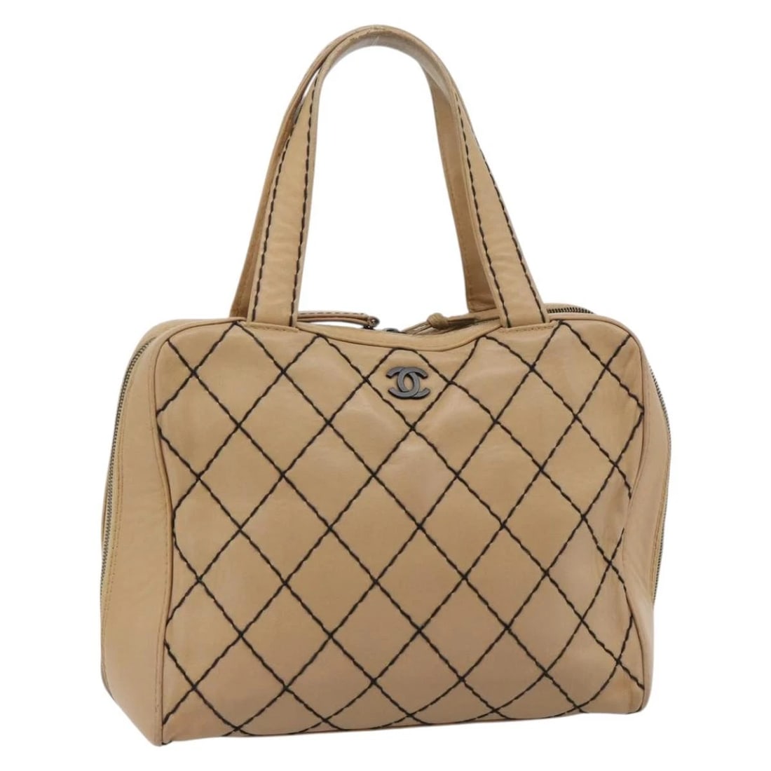 CHANEL WILD STITCH TOTE BAG LEATHER BEIGE: CHANEL Wild Stitch Tote Bag Leather Beige Brand: CHANEL Type/Style: Tote Bag Material: Leather Color: Beige Size: Size(Inch)W11.8 x H10.2 x D4.7inch(Approx) Handle Drop:7.5inch(Approx) Accessories