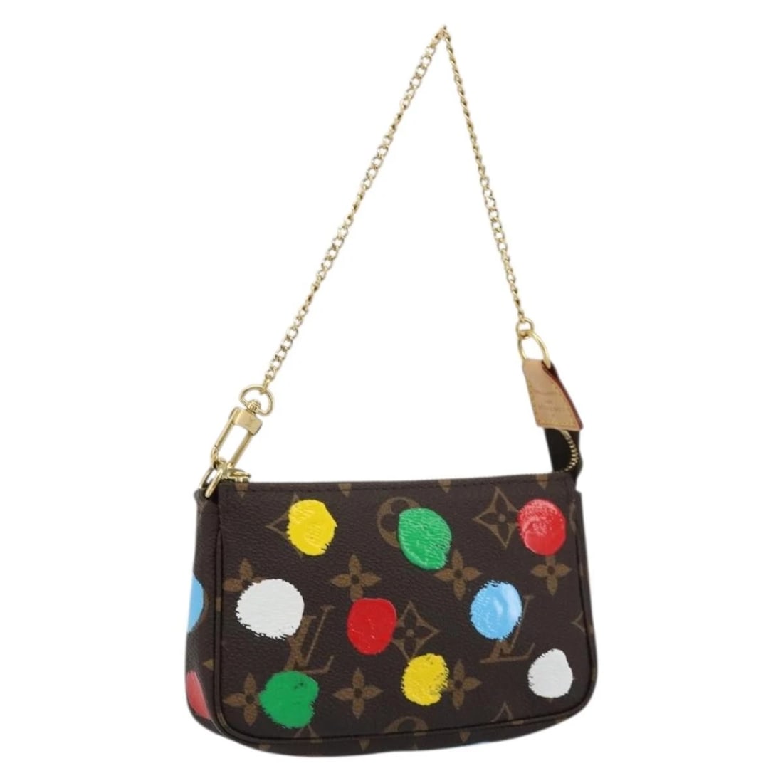 LOUIS VUITTON YAYOI KUSAMA MINI POCHETTE AESSOIRES POUCH: LOUIS VUITTON Yayoi Kusama Mini Pochette Aessoires Pouch Brand: LOUIS VUITTON Type/Style: Pouch Material: Monogram Canvas Color: Monogram Size: Size(Inch)W5.9 x H3.7 x D1.0inch(Approx) Accessories