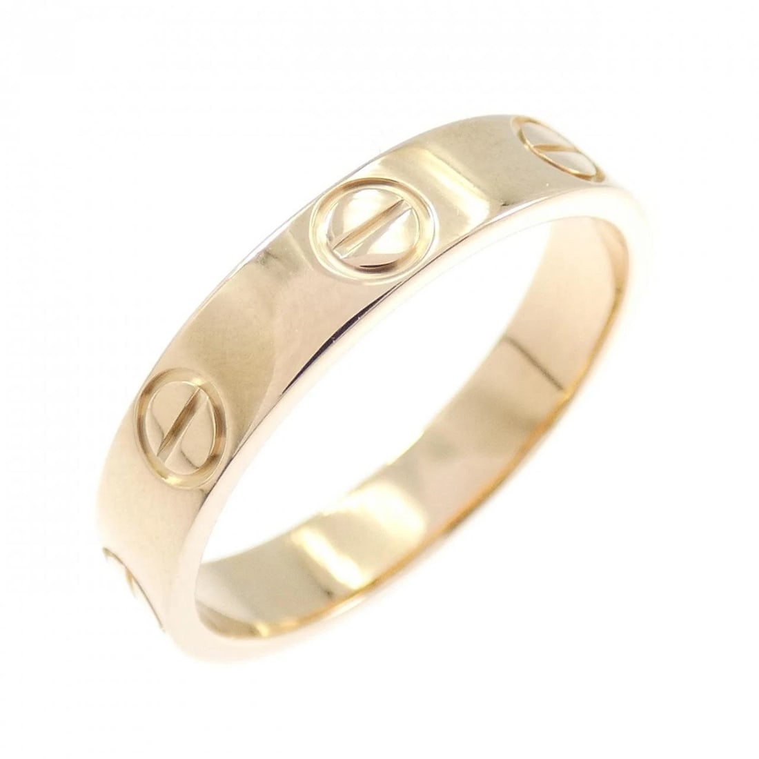 CARTIER MINI LOVE RING: Cartier Mini Love Ring Brand: CARTIER Type/Style: Cartier Ring Material: 750 Pink Gold, Color: pink gold Size: US 5 Accessories: None Accessories Notice: When purchasing pre-owned goods, p