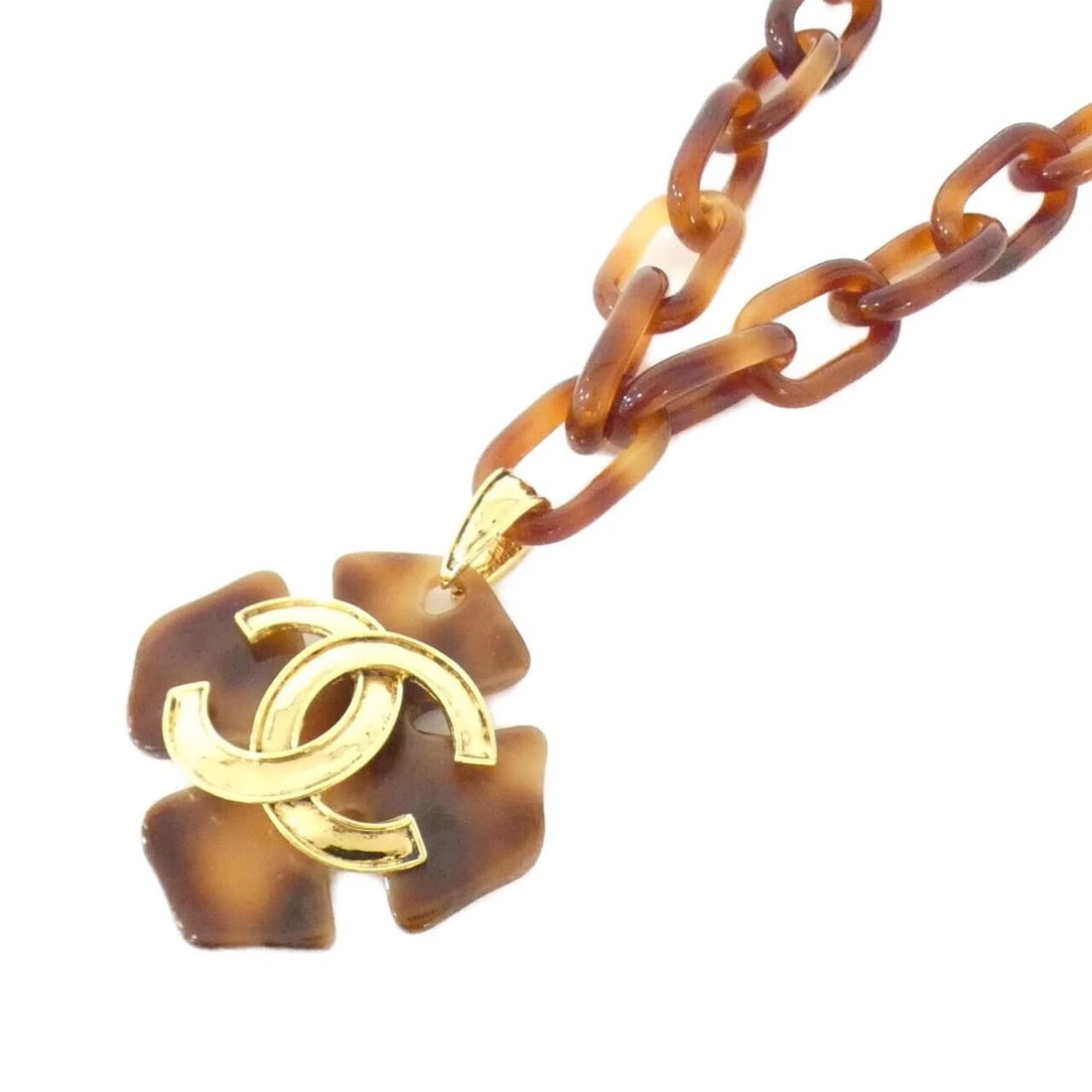 CHANEL NECKLACE: Chanel Necklace Brand: CHANEL Type/Style: Chanel Necklace Material: none, Color: BROWN / GOLD Metal Size: Length : 47cm Top width x height: 6.4cm x7.4cm Accessories: None Accessories Notice: When