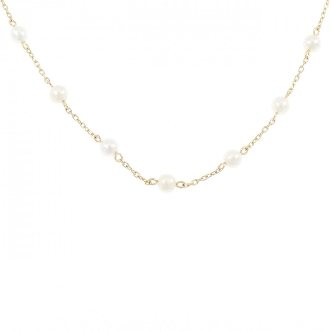 TASAKI FRESHWATER PEARL NECKLACE: Tasaki Freshwater Pearl Necklace Brand: TASAKI Type/Style: Tasaki Necklace Material: K18 yellow gold, Main Stone Freshwater Pearl Color: Yellow Gold Size: Length 38cm Actual Size Motif maximum width