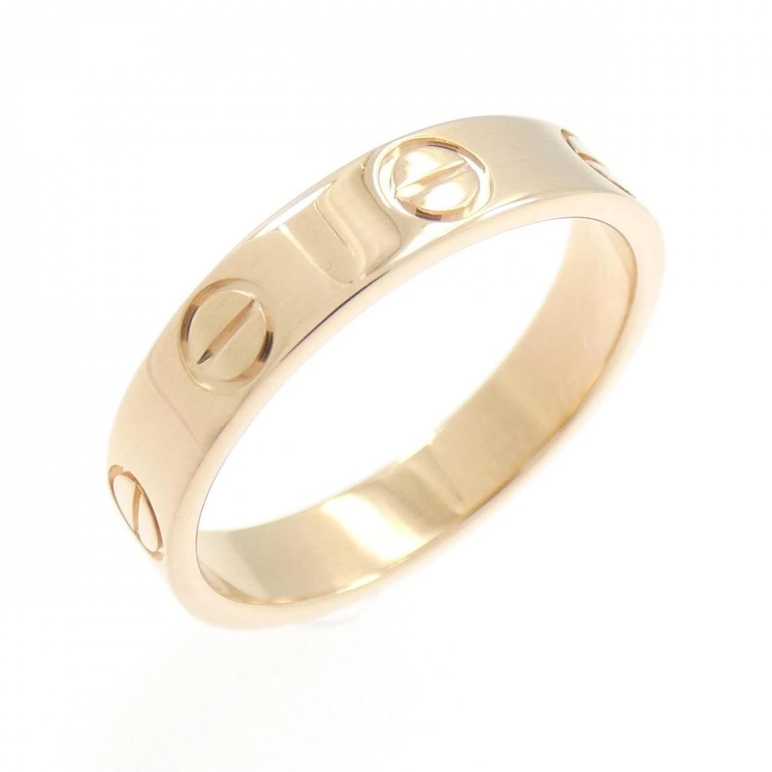 CARTIER MINI LOVE RING: Cartier Mini Love Ring Brand: CARTIER Type/Style: Cartier Ring Material: 750pink gold, Color: pink gold Size: US 4 1/2 Accessories: None Accessories Notice: When purchasing pre-owned goods