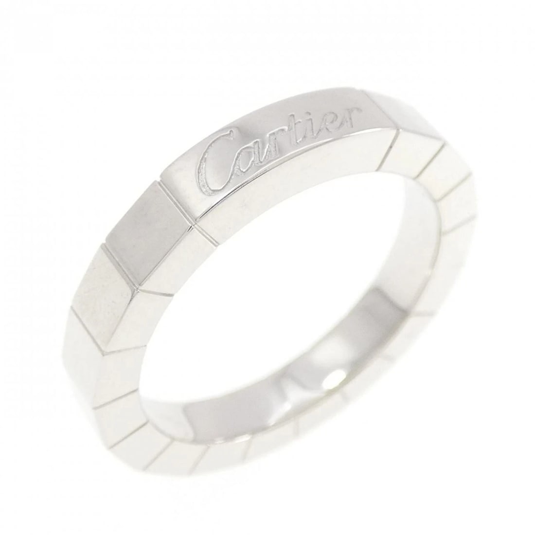 CARTIER LANIER RING: Cartier Lanier Ring Brand: CARTIER Type/Style: Cartier Ring Material: 750 white gold, Color: white gold Size: US 4 Accessories: None Accessories Notice: When purchasing pre-owned goods, please refer
