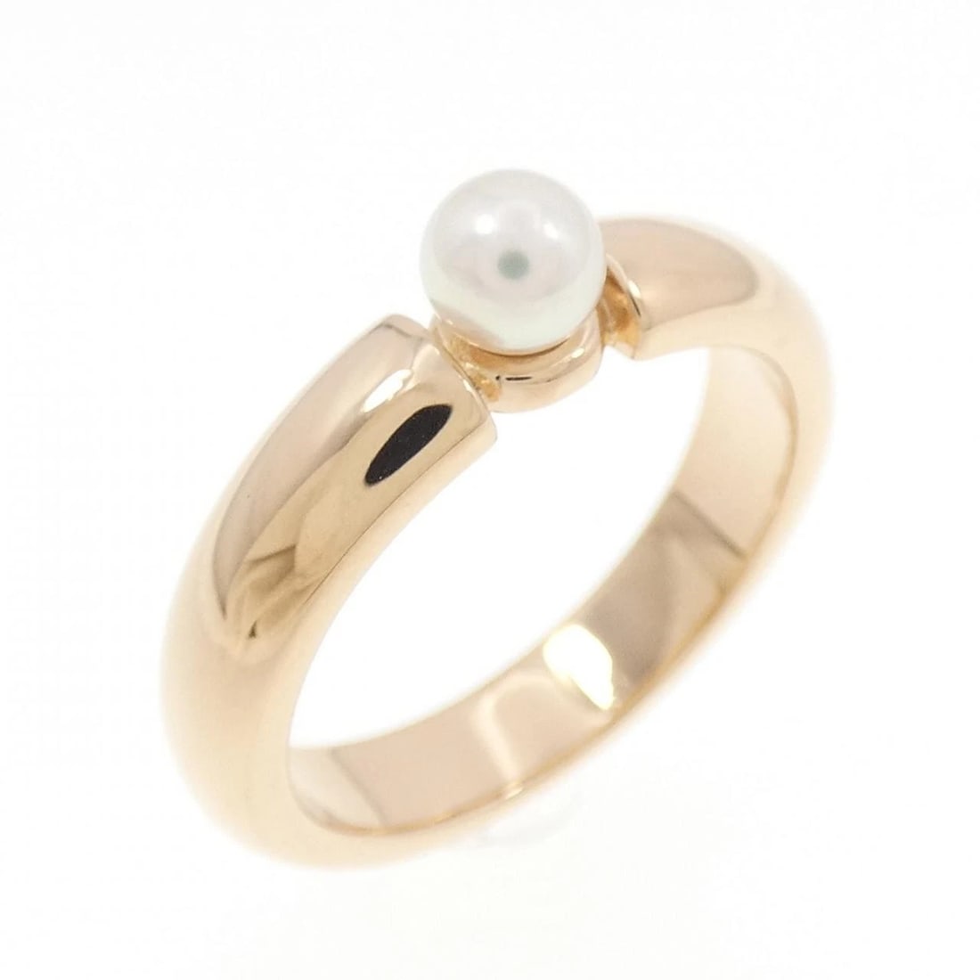 MIKIMOTO AKOYA PEARL RING: Mikimoto Akoya Pearl Ring Brand: MIKIMOTO Type/Style: Mikimoto Ring Material: K18 Pink Gold, Main Stone Akoya Pearl Color: Pink Gold Size: US 5.25 Accessories: None Accessories Notice: When
