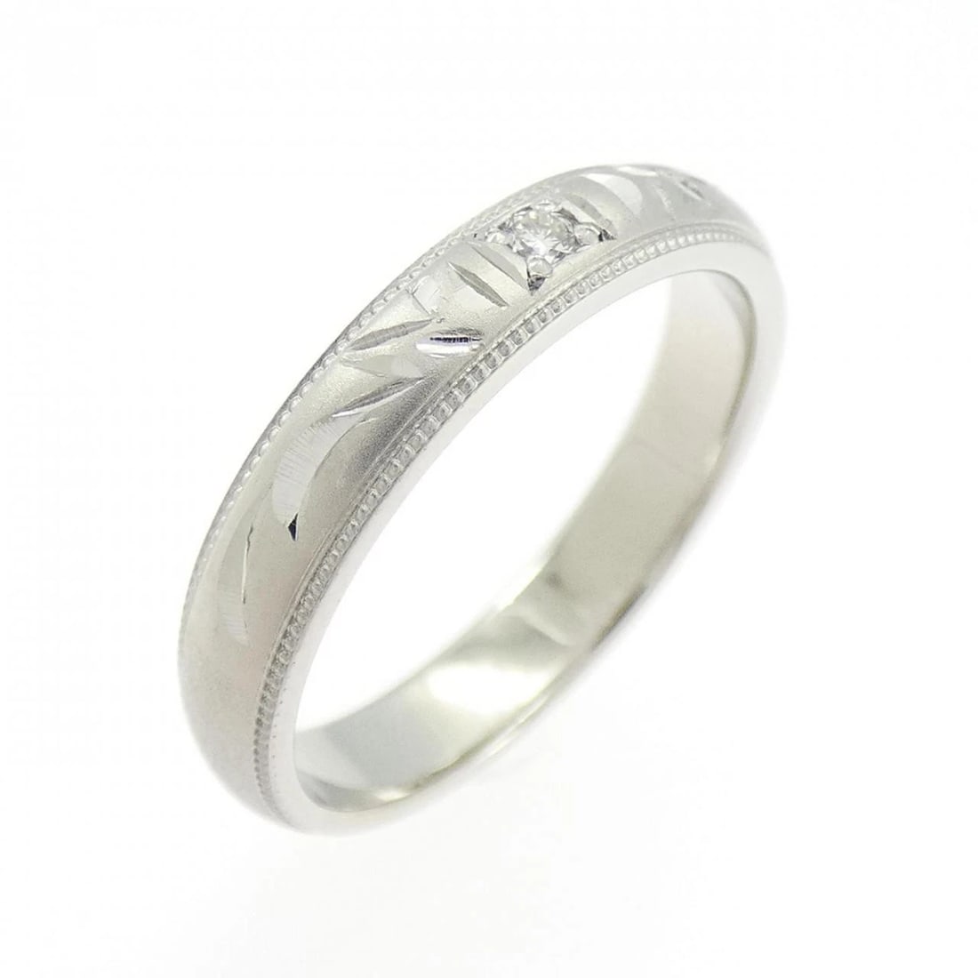 MIKIMOTO DIAMOND RING: Mikimoto Diamond Ring Brand: MIKIMOTO Type/Style: Mikimoto Ring Material: Platinum950, Main Stone Natural Color: Silver Size: US 5 1/4 Accessories: None Accessories Notice: When purchasing pre-owned