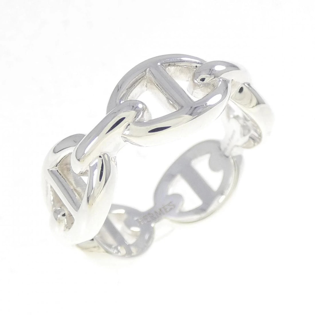 HERMES CHAINE D'ANCRE ENCHAINE RING: Hermes Chaine d'Ancre Enchaine Ring Brand: HERMES Type/Style: Hermes Ring Material: 925Silver, Color: Silver Size: US 6 1/4 Accessories: None Accessories Notice: When purchasing pre-owned goods,