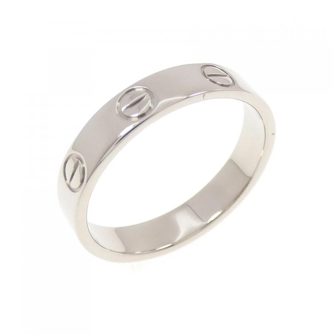 CARTIER MINI LOVE RING: Cartier Mini Love Ring Brand: CARTIER Type/Style: Cartier Ring Material: 750 white gold, Color: white gold Size: US 5 3/4 Accessories: None Accessories Notice: When purchasing pre-owned go