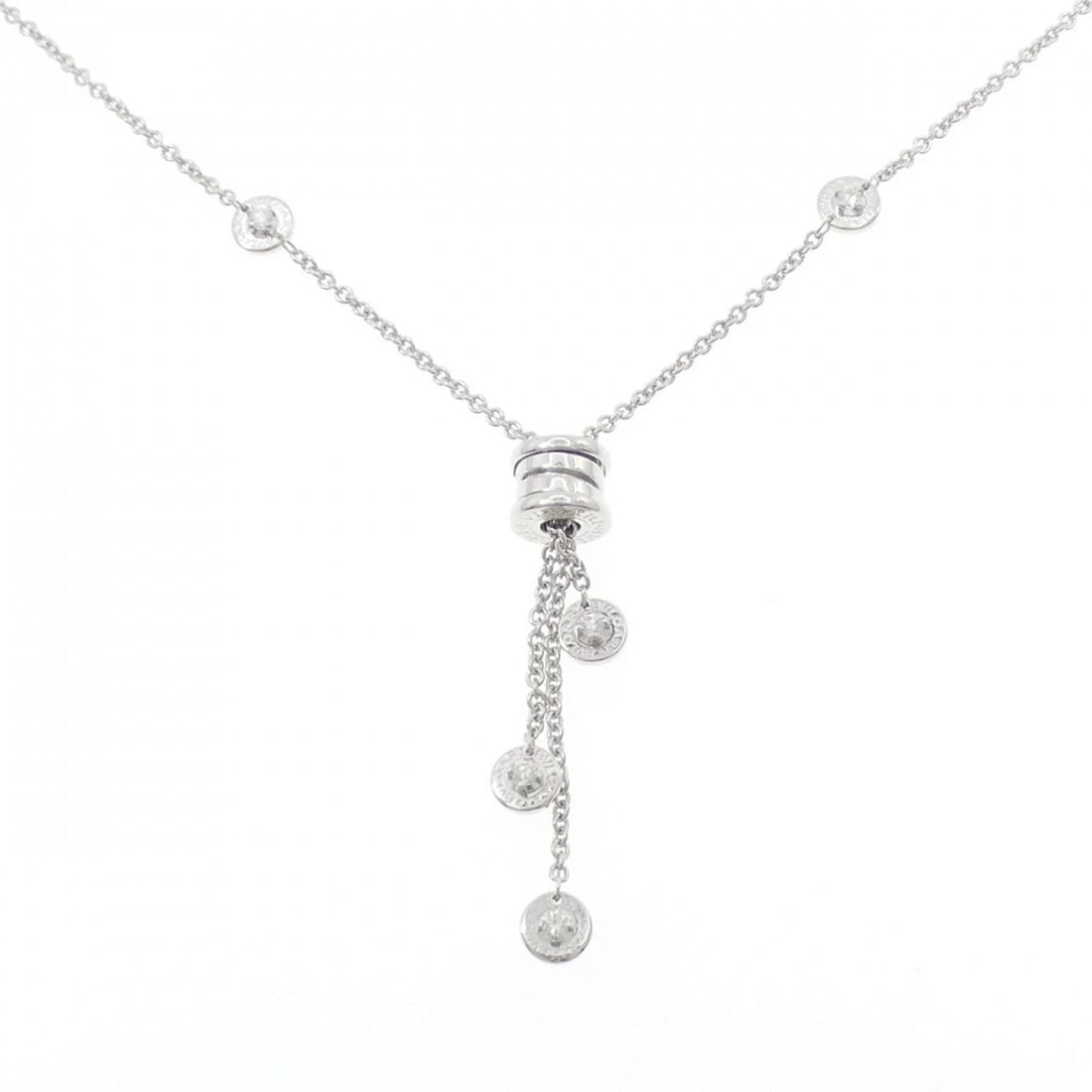 BVLGARI B.ZERO1 NECKLACE: Bvlgari B.zero1 Necklace Brand: BVLGARI Type/Style: Bulgari Necklace Material: 750 white gold, Main Stone Natural Color: white gold Size: Lenght 39-45cm Actual Size Pendant Length approx. x width