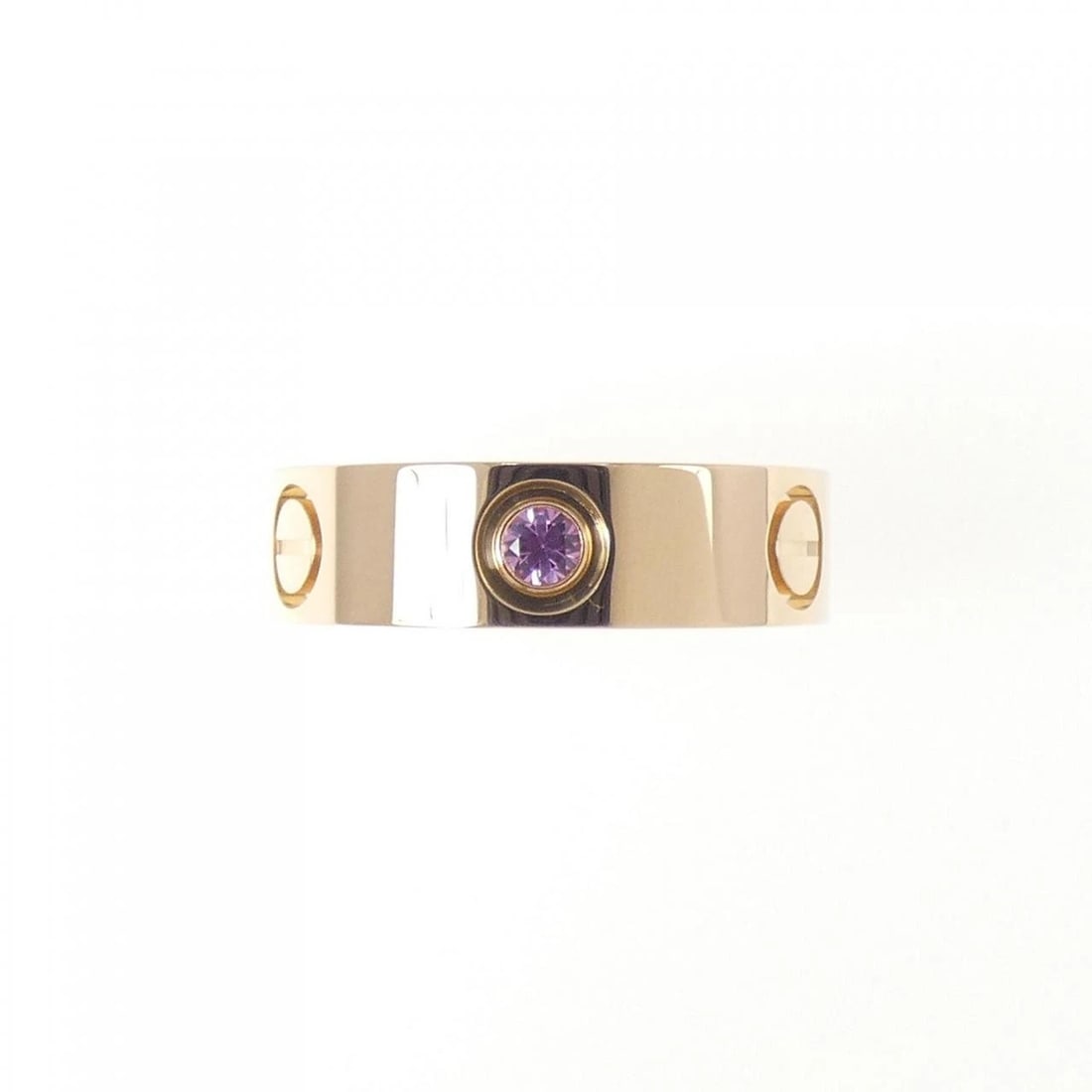 CARTIER LOVE RING: Cartier Love Ring Brand: CARTIER Type/Style: Cartier Ring Material: 750 Pink Gold, Main Stone Sapphire Color: pink gold Size: US 5 Accessories: None Accessories Notice: When purchasing pre-owned