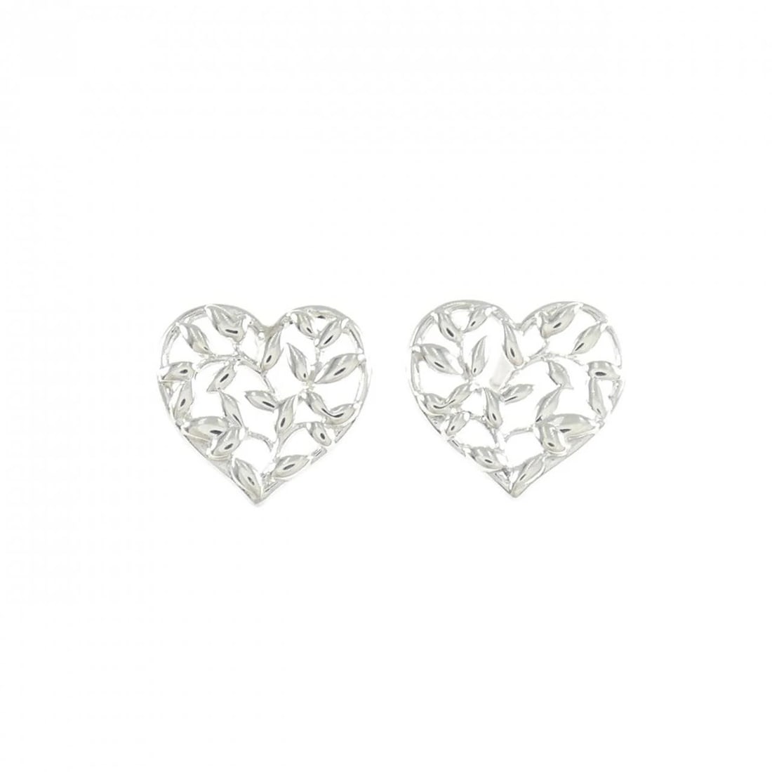 TIFFANY & CO. OLIVE LEAF HEART PIERCE: TIFFANY & Co. Olive Leaf Heart Pierce Brand: TIFFANY&Co. Type/Style: TIFFANY&Co. Pierce/Earring Material: 925Silver, Color: Silver Size: Actual Size Approximate height x width: 10.0mm x 11.0mm