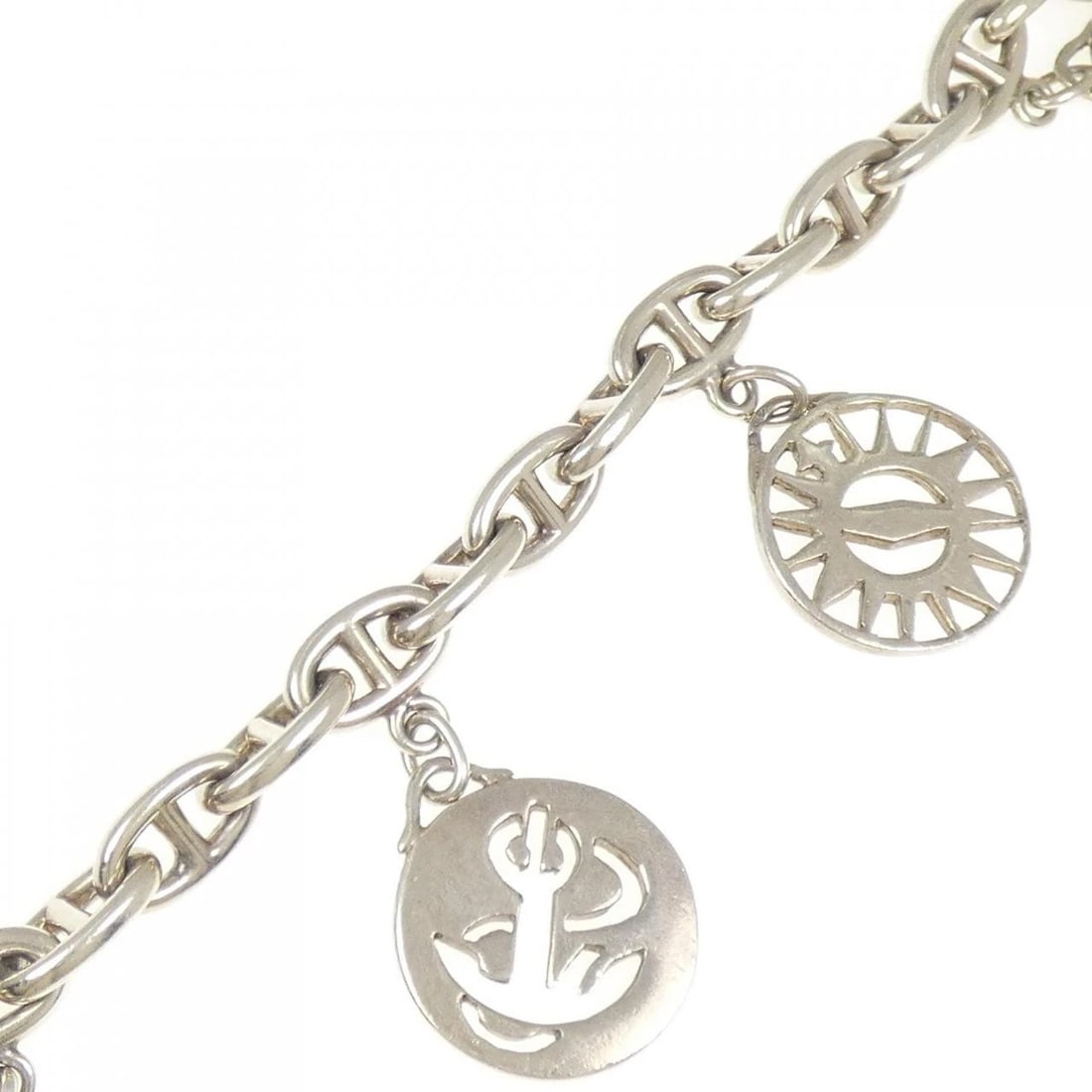 HERMES HALLMARK BRACELET: Hermes Hallmark Bracelet Brand: HERMES Type/Style: Hermes Bracelet Material: Hall mark, Color: none Size: Lenght 19.5cm Actual Size Max width approx: 42.1mm Accessories: None Accessories Notice: When