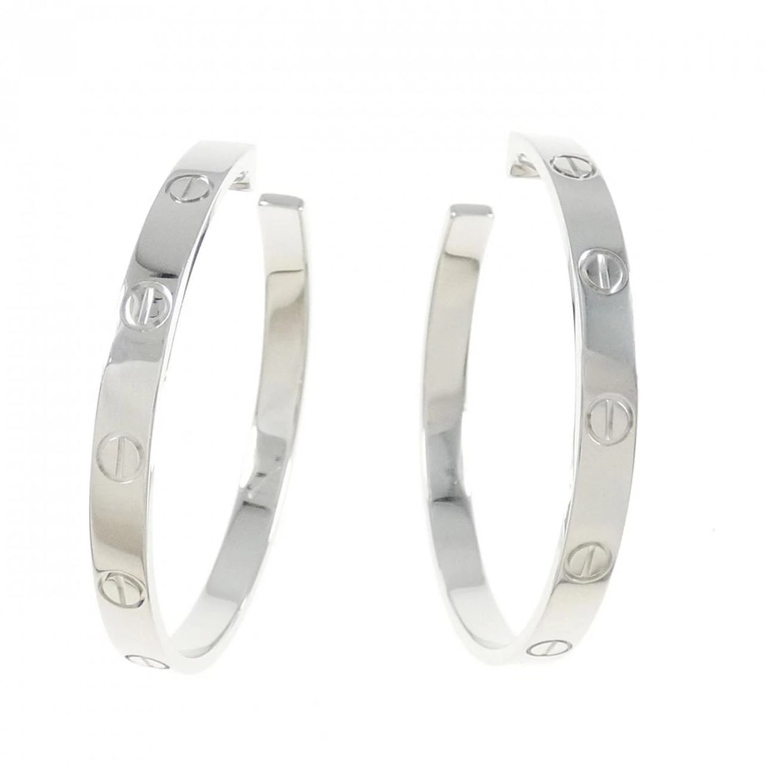 CARTIER LOVE PIERCE: Cartier Love Pierce Brand: CARTIER Type/Style: Cartier Pierce/Earring Material: 750 white gold, Color: white gold Size: Actual Size Approx. Length x width: 34.7mm x 3.5mm Accessories: None