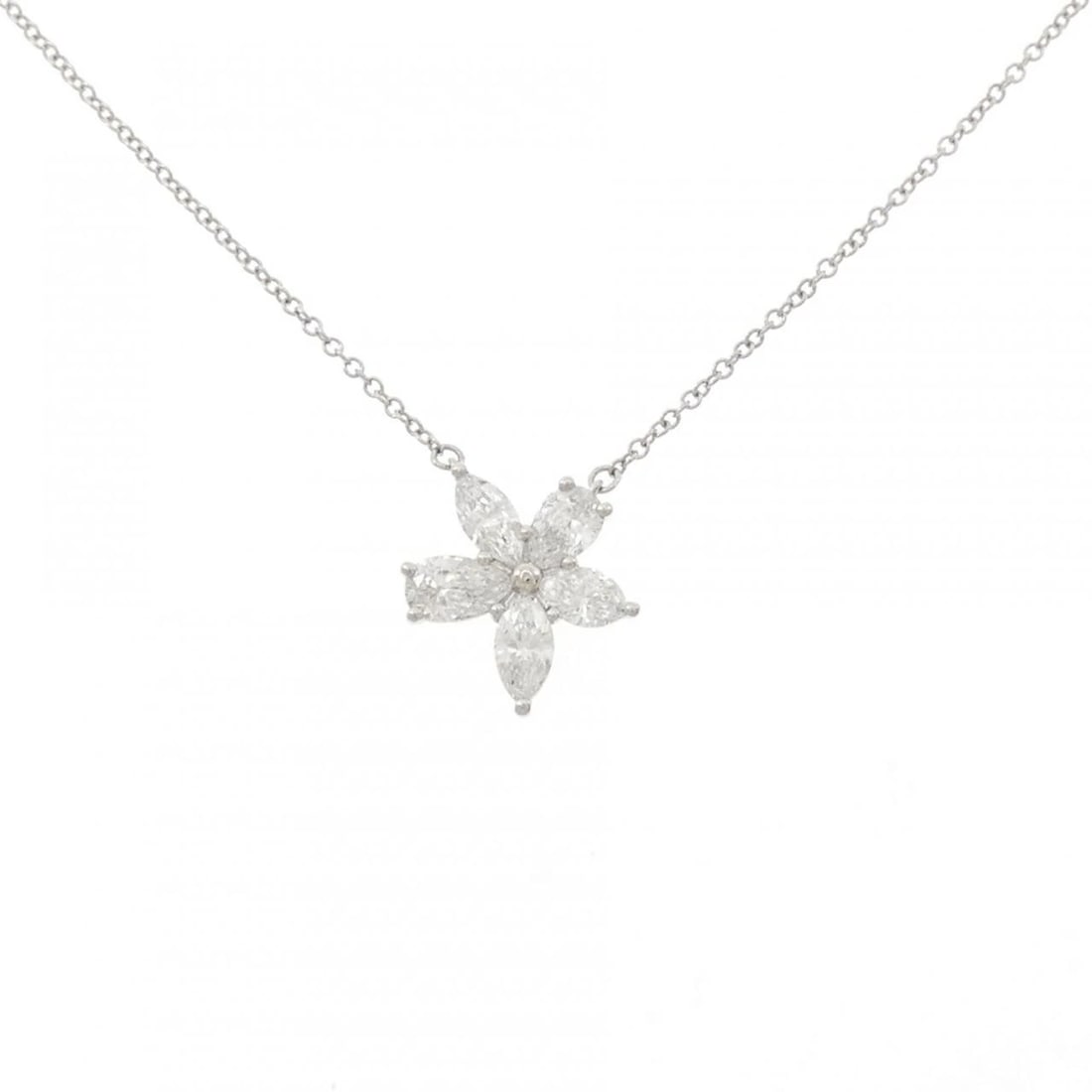 TIFFANY & CO. VICTORIA MIXED CLUSTER LARGE NECKLACE: TIFFANY & Co. Victoria Mixed Cluster Large Necklace Brand: TIFFANY&Co. Type/Style: TIFFANY&Co. Necklace Material: Platinum950, Main Stone Natural Color: Platinum Size: Lenght 43cm Actual Size Pendant