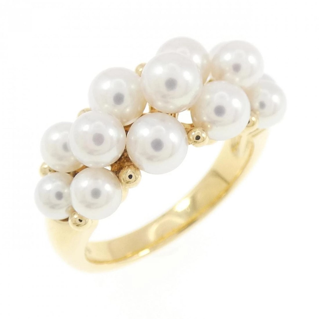 MIKIMOTO AKOYA PEARL RING: Mikimoto Akoya Pearl Ring Brand: MIKIMOTO Type/Style: Ring Material: K18 yellow gold, Main Stone Akoya Pearl Color: yellow gold Size: US 5 1/4 Accessories: None Accessories Notice: When purchasing