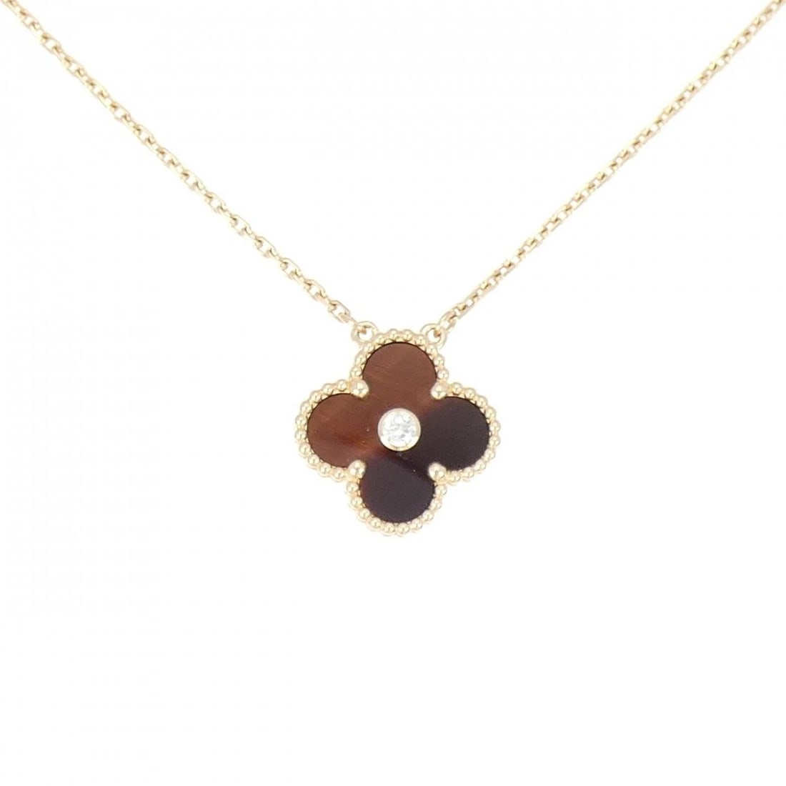 VAN CLEEF & ARPELS ALHAMBRA NECKLACE: Van Cleef & Arpels Alhambra Necklace Brand: Van Cleef & Arpels Type/Style: Van Cleef & Arpels Necklace Material: 750 Pink Gold, Main Stone Bullseye Color: Pink Gold Size: Length 37?42cm Actual Size