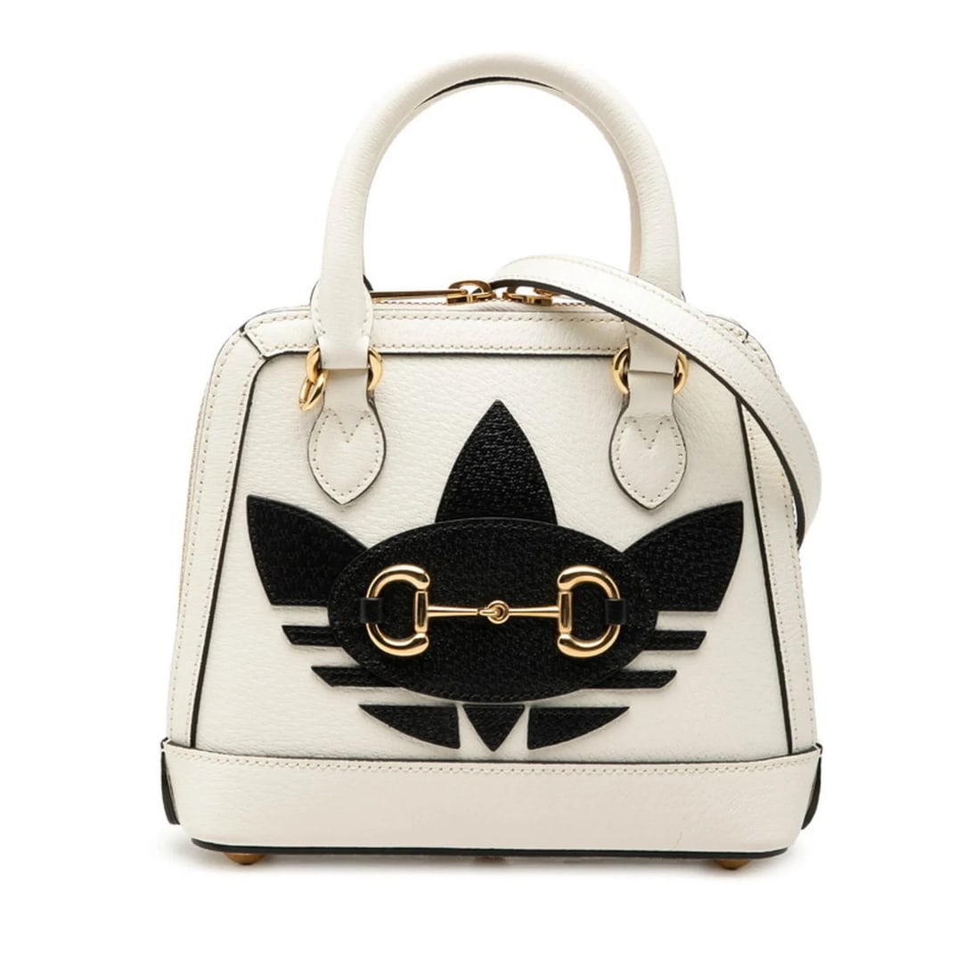 GUCCI X ADIDAS HORSEBIT 1955 HANDBAG SHOULDER BAG: Gucci x Adidas Horsebit 1955 Handbag Shoulder Bag Brand: Gucci Type/Style: Handbag, Shoulder bag Material: Leather Color: Black, White Size: (HxWxD) 18cm x 20cm x 7cm / 7.08'' x 7.87'' x 2.75'' Ac