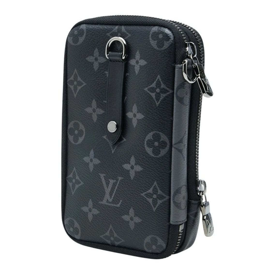 LOUIS VUITTON MONOGRAM ECLIPSE DOUBLE PHONE POUCH HANDBAG - 2