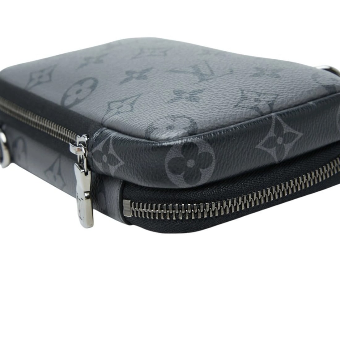 LOUIS VUITTON MONOGRAM ECLIPSE DOUBLE PHONE POUCH HANDBAG - 5