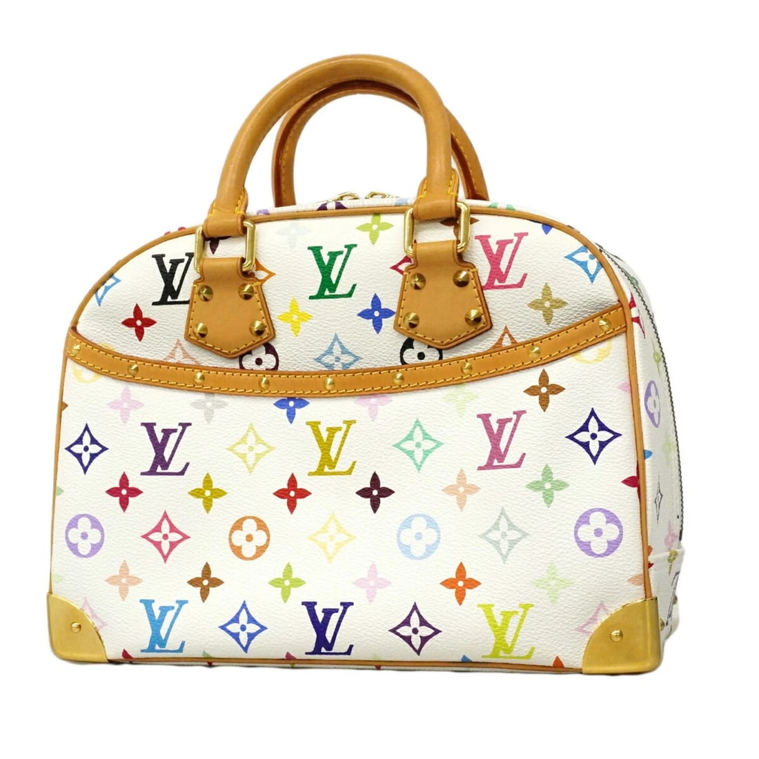 LOUIS VUITTON MONOGRAM MULTICOLOR TROUVILLE HANDBAG: Louis Vuitton Monogram Multicolor Trouville Handbag Brand: Louis Vuitton Type/Style: Handbag Material: None Color: Blanc Size: (HxWxD) 22cm x 28cm x 11cm / 8.66'' x 11.02'' x 4.33'' Accessories: N
