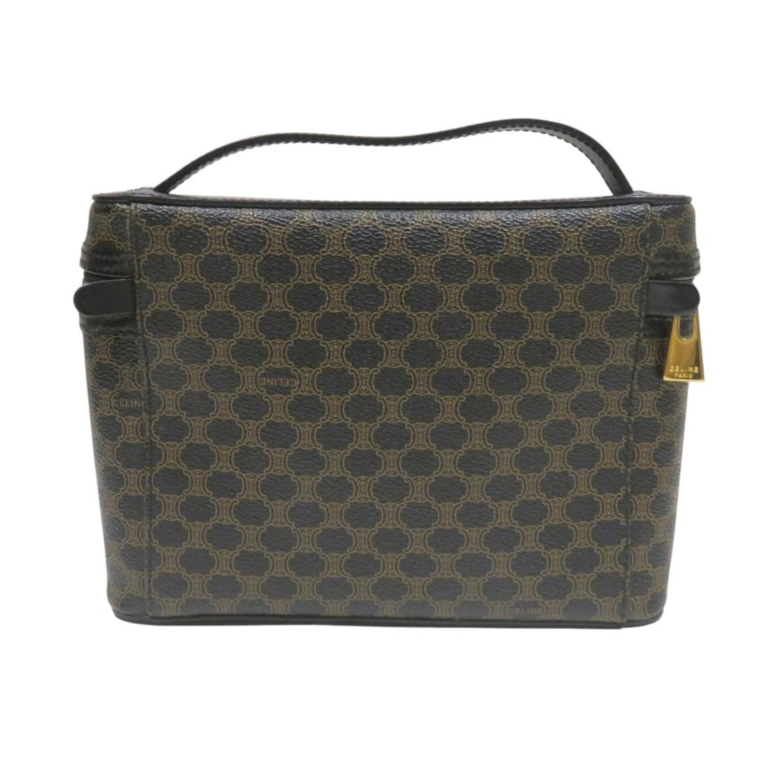 CELINE MACADAM PATTERN VANITY BAG LEATHER - 2